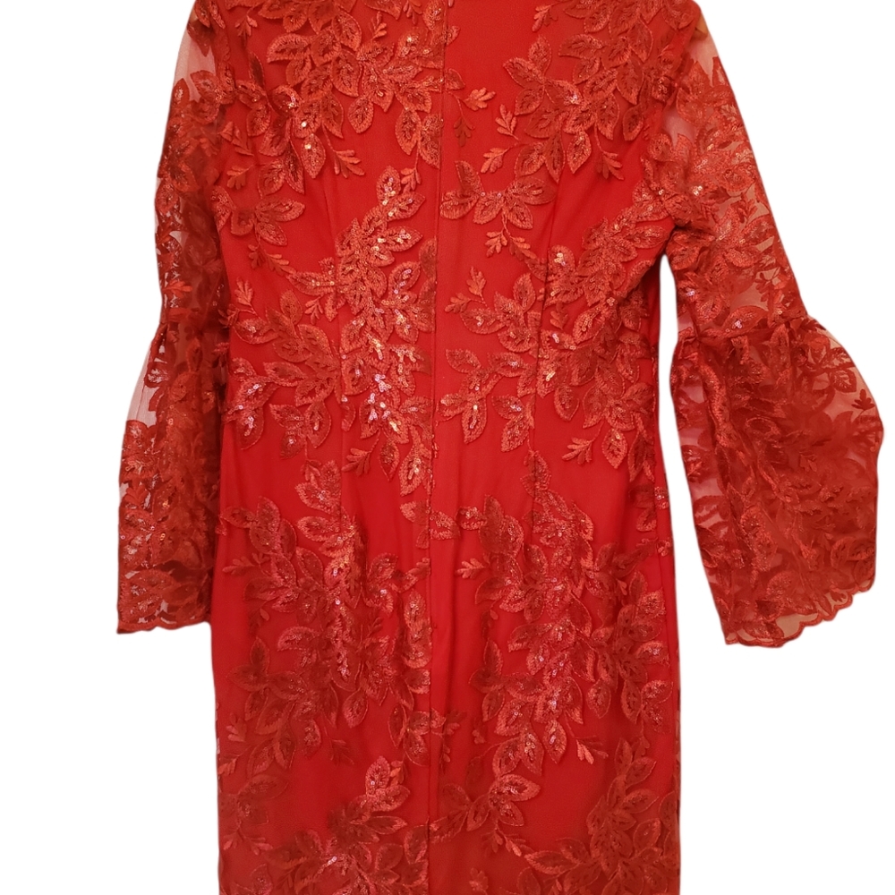 NWOT Red sequin lace dress by LM collection - Picture 7 of 10